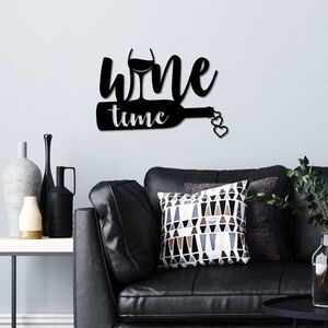 Imagine Decoratiune de perete, Wine Time, Dimensiuni: 54 x 37 cm , Negru