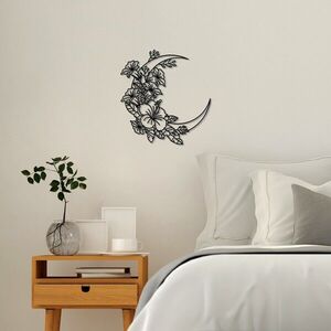 Imagine Decoratiune de perete, Flower Moon 1, Dimensiune: 50 x 47 cm, Negru