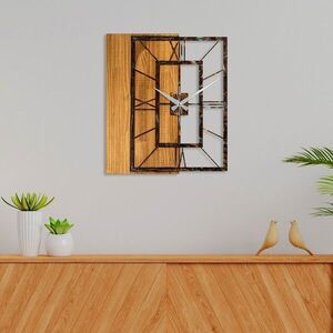 Imagine Ceas de perete, Wooden Clock 37-A, Dimensiune: 49 x 58 cm, Nuc / Maro