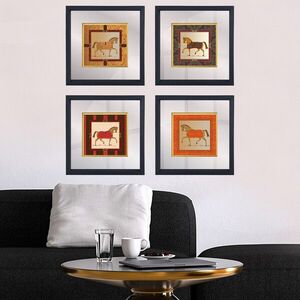 Imagine Set 4 tablouri decorative, CAM5666, Lemn, Multicolor