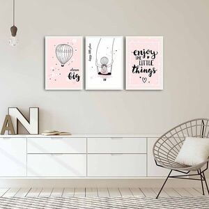 Imagine Set 3 tablouri decorative, 3PBCT-04, Cadru: 100% PVC (grosime: 22 mm), Multicolor