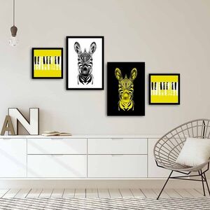 Imagine Set 4 tablouri decorative, 4PSCT-01, Cadru: 100% PVC (grosime: 22 mm), Multicolor