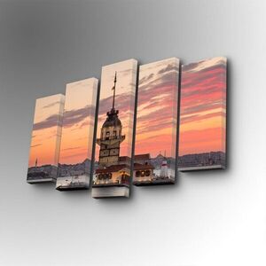 Imagine Set 5 tablouri decorative, 5PUC-087, Dimensiune: 14 x 50 cm (1 bucată), Multicolor