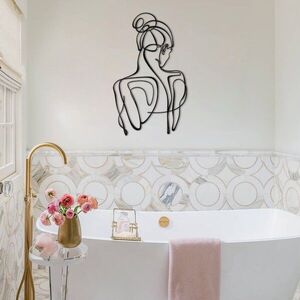 Imagine Decoratiune de perete, Woman Silhouette, Dimensiune: 48 x 87 cm (1 bucată), Negru