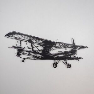 Imagine Decoratiune de perete, Airplane, Dimensiune: 53 x 100 cm (1 bucată), Negru