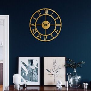 Imagine Ceas de perete, Roman Metal Wall Clock, Dimensiune: 49 x 49 cm, Auriu