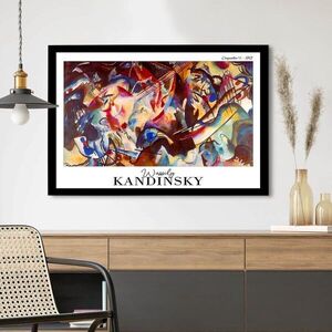 Imagine Tablou decorativ, 4262SYHKANDINSKY-004, Suport din 100% MDF (Grosime: 2, 7 mm), Multicolor