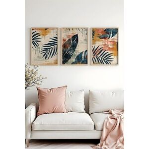 Imagine Set 3 tablouri decorative, Huhu468, Lemn masiv, Multicolor