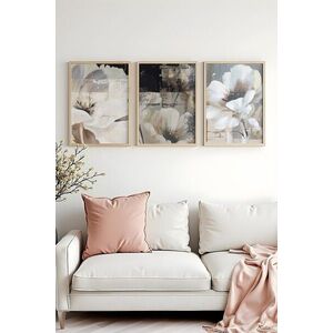 Imagine Set 3 tablouri decorative, Huhu480, Lemn masiv, Multicolor