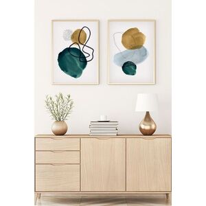 Imagine Set 2 tablouri decorative, Huhu120, Lemn masiv, Multicolor