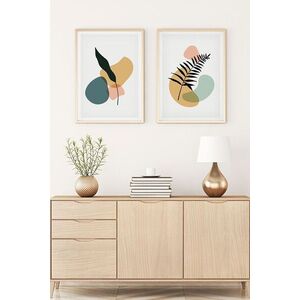 Imagine Set 2 tablouri decorative, Huhu124, Lemn masiv, Multicolor
