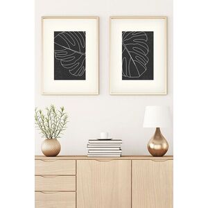 Imagine Set 2 tablouri decorative, Huhu20, Lemn masiv, Multicolor