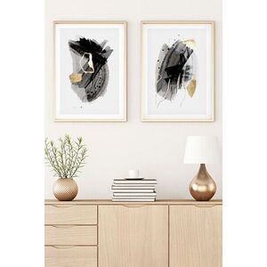 Imagine Set 2 tablouri decorative, Huhu26, Lemn masiv, Multicolor