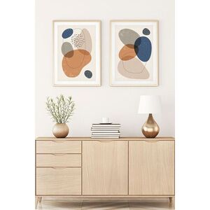 Imagine Set 2 tablouri decorative, Huhu5, Lemn masiv, Multicolor