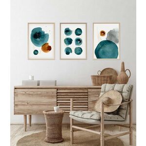 Imagine Set 3 tablouri decorative, Huhu117, Lemn masiv, Multicolor
