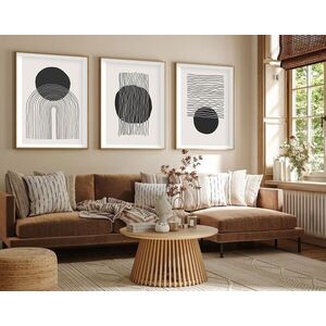 Imagine Set 3 tablouri decorative, Huhu213, Lemn masiv, Multicolor