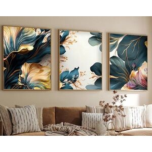 Imagine Set 3 tablouri decorative, Huhu217, Lemn masiv, Multicolor