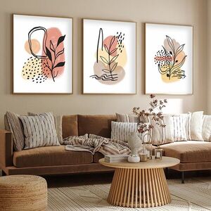 Imagine Set 3 tablouri decorative, Huhu226, Lemn masiv, Multicolor