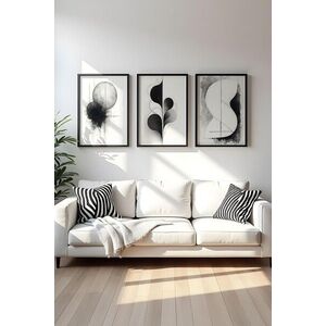 Imagine Set 3 tablouri decorative, Huhu436- 30 x 40, Lemn masiv, Multicolor