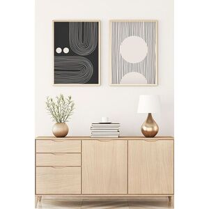 Imagine Set 2 tablouri decorative, Huhu87, Lemn masiv, Multicolor