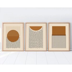 Imagine Set 3 tablouri decorative, Huhu100, Lemn masiv, Multicolor
