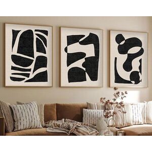 Imagine Set 3 tablouri decorative, Huhu201, Lemn masiv, Multicolor