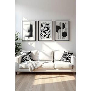 Imagine Set 3 tablouri decorative, Huhu425, Lemn masiv, Multicolor