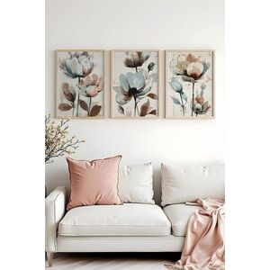 Imagine Set 3 tablouri decorative, Huhu478, Lemn masiv, Multicolor