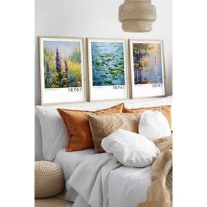 Imagine Set 3 tablouri decorative, Huhu558, Lemn masiv, Multicolor