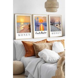 Imagine Set 3 tablouri decorative, Huhu561, Lemn masiv, Multicolor