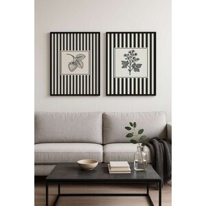 Imagine Set 2 tablouri decorative, Czgl1-50 x 70, Lemn masiv, Multicolor