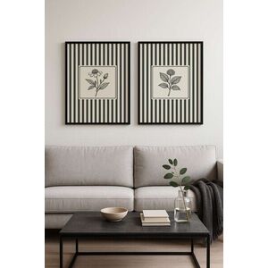 Imagine Set 2 tablouri decorative, Czgl3-50 x 70, Lemn masiv, Multicolor