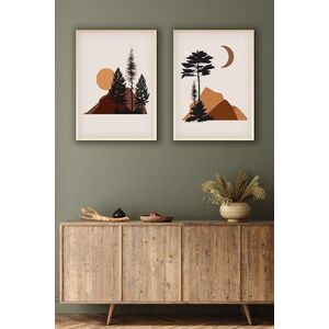 Imagine Set 2 tablouri decorative, Huhu153, Lemn masiv, Multicolor