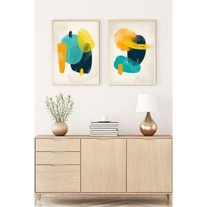 Imagine Set 2 tablouri decorative, Huhu92, Lemn masiv, Multicolor