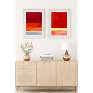 Imagine Set 2 tablouri decorative, Huhu93, Lemn masiv, Multicolor