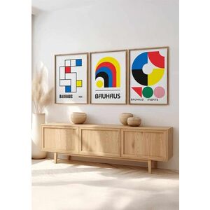 Imagine Set 3 tablouri decorative, Huhu525, Lemn masiv, Multicolor