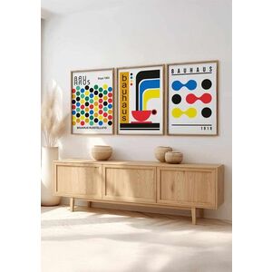 Imagine Set 3 tablouri decorative, Huhu526, Lemn masiv, Multicolor