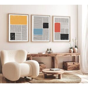 Imagine Set 3 tablouri decorative, Huhu132, Lemn masiv, Multicolor