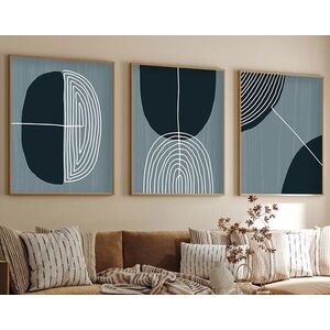 Imagine Set 3 tablouri decorative, Huhu214, Lemn masiv, Multicolor