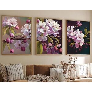 Imagine Set 3 tablouri decorative, Huhu218, Lemn masiv, Multicolor