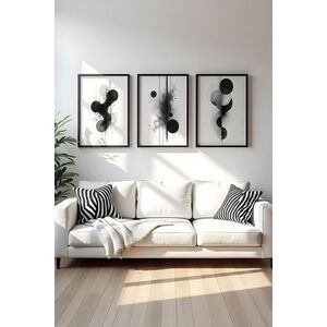 Imagine Set 3 tablouri decorative, Huhu435, Lemn masiv, Multicolor