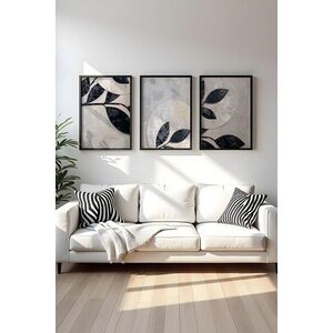 Imagine Set 3 tablouri decorative, Huhu466S, Lemn masiv, Multicolor