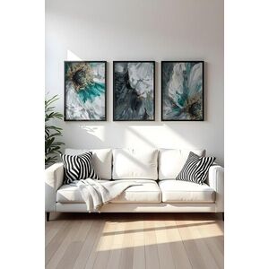 Imagine Set 3 tablouri decorative, Huhu472S, Lemn masiv, Multicolor