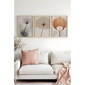 Imagine Set 3 tablouri decorative, Huhu481, Lemn masiv, Multicolor