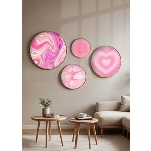 Imagine Set 4 tablouri decorative, Huhu292, Dimensiune: 45 x 45 cm (1 bucată), Multicolor