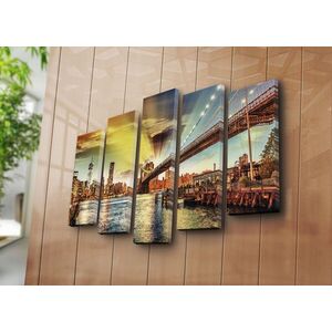 Imagine Set 5 tablouri decorative, 5PATK-111, 19 x 70 cm, Multicolor