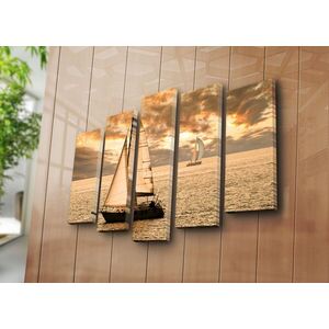 Imagine Set 5 tablouri decorative, 5PATK-24, 19 x 70 cm, Multicolor