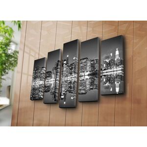 Imagine Set 5 tablouri decorative, 5PATK-4, 19 x 70 cm, Multicolor