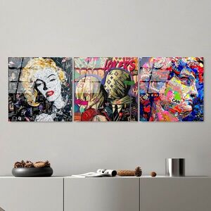 Imagine Set 3 tablouri decorative, UV-857, Dimensiune: 50 x 50 cm (3 bucăți), Multicolor