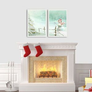 Imagine Set 2 tablouri decorative, 2PBCTNOEL-01, Cadru: 100% PVC (grosime: 22 mm), Multicolor